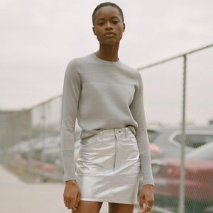 Rag & Bone Marissa Crew Gray Merino Wool Long Sleeve